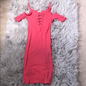 Coral Off the shoulder Dress